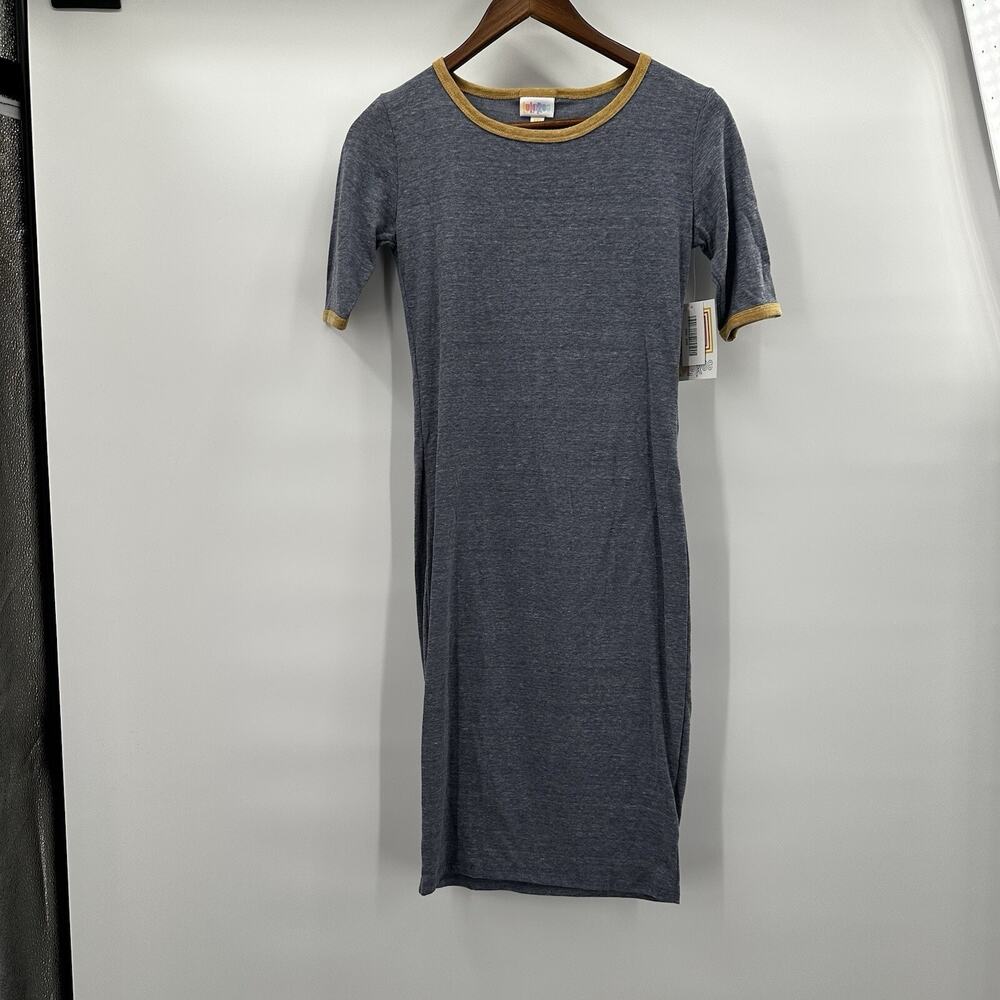 Lularoe Julia Dress Womens XXS Blue Minimalist Stretch Career‎ Office Casual